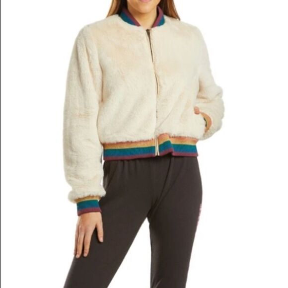 NWT Spiritual Gangster SG Furry Bomber Jacket - Picture 1 of 6